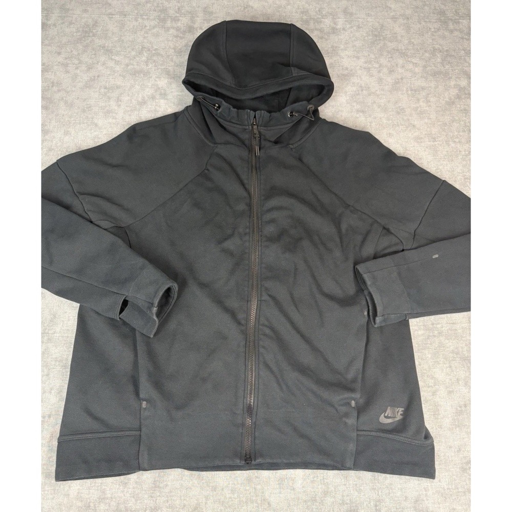 Nike Tech Fleece Full Zip Hoodie Mens L Black Thumbhole Jacket